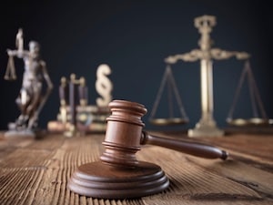 Balance gavel and judge justice